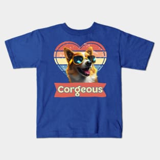 Corgi dog gorgeous corgeous 80s glamour Kids T-Shirt